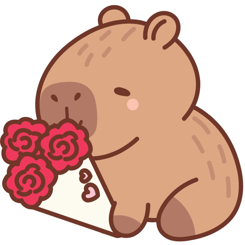 hình ảnh hình capybara chibi 3d