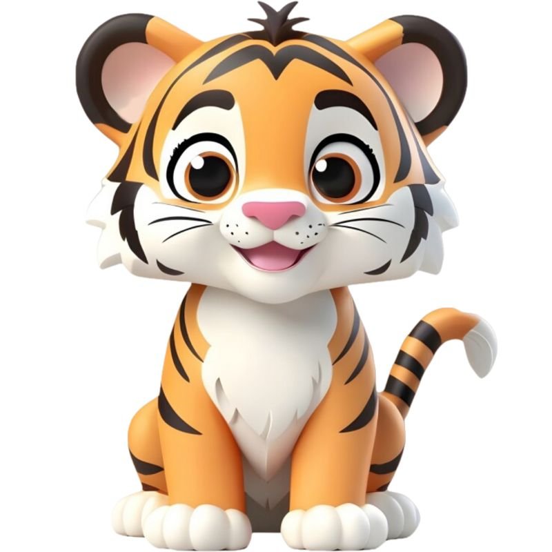 hình ảnh hổ chibi 3d