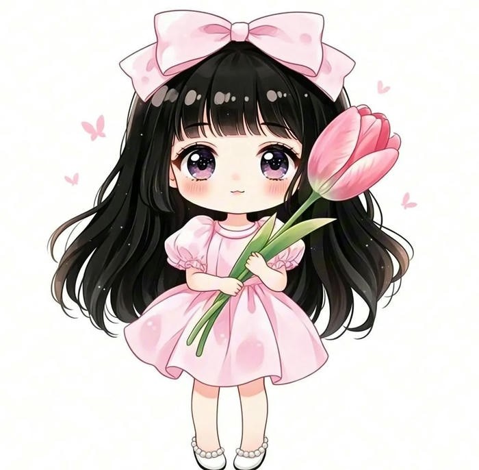 hinh anh hoa tulip chibi đep cuc