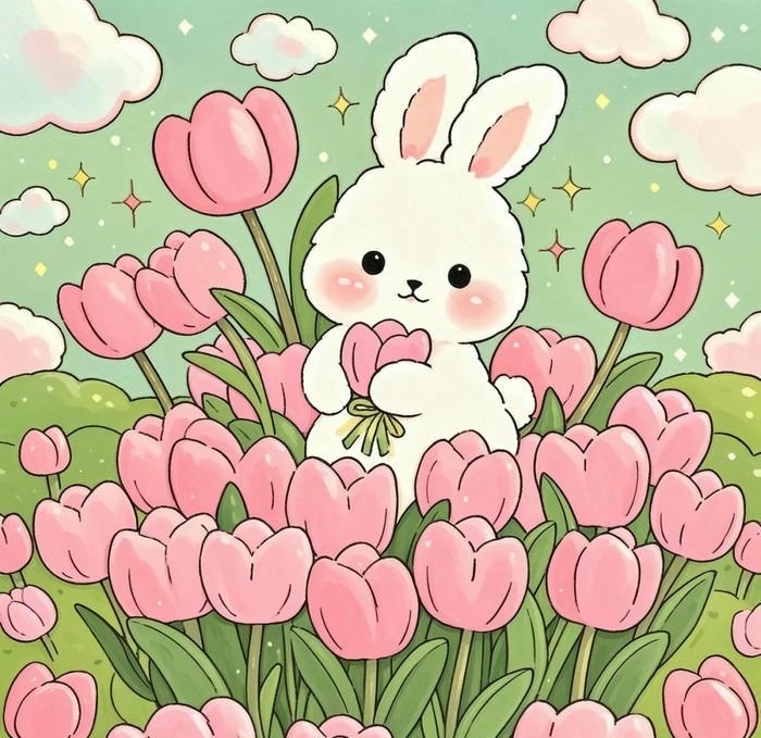 hình ảnh hoa tulip chibi
