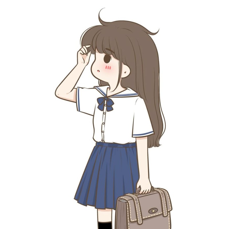hình ảnh học sinh chibi cầm cặp