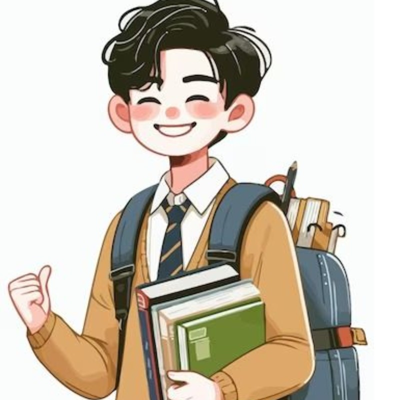 hình ảnh học sinh chibi đeo cặp