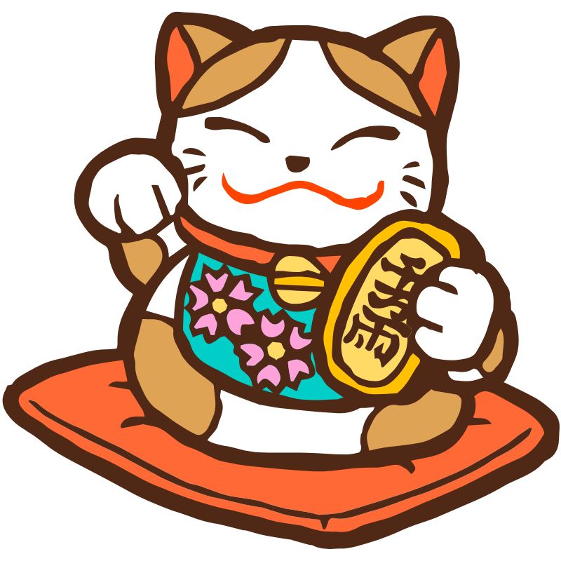 hình ảnh mèo thần tài chibi cute