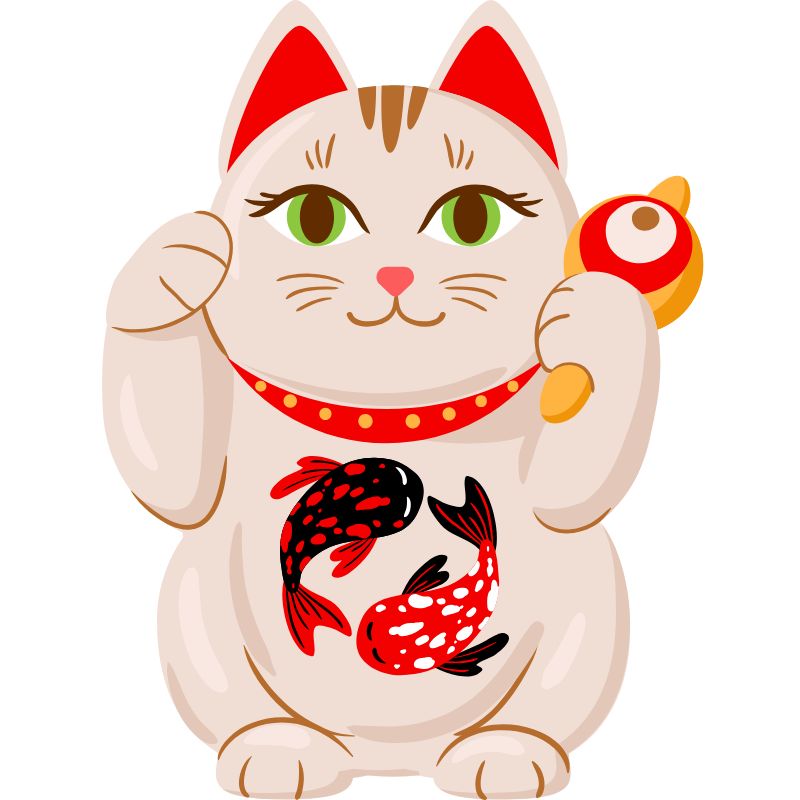hình ảnh mèo thần tài chibi hd