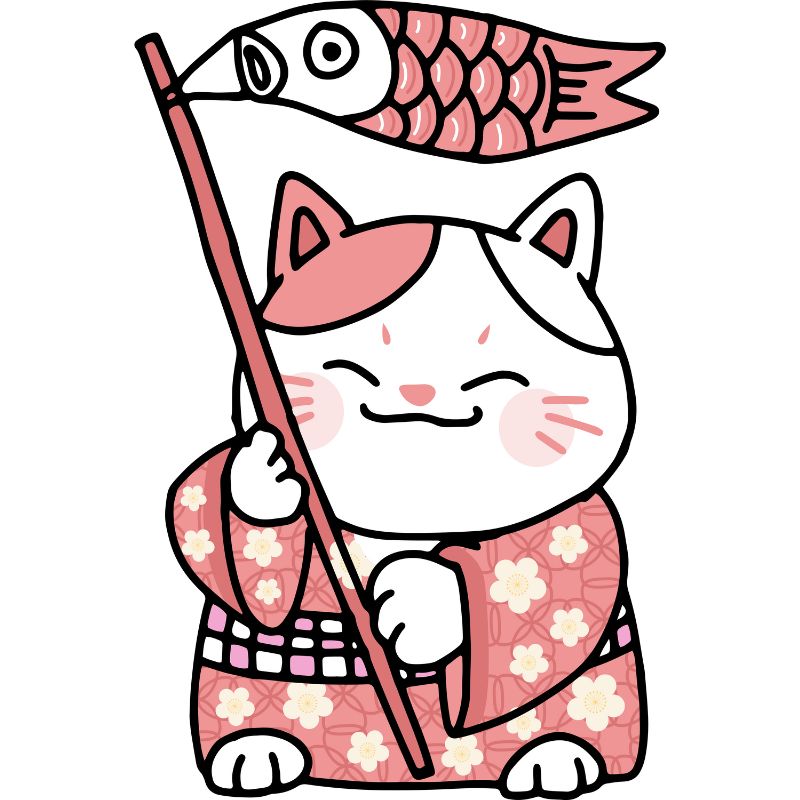 hình ảnh mèo thần tài chibi