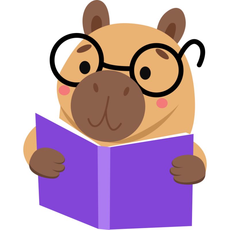hình capybara chibi đeo kính