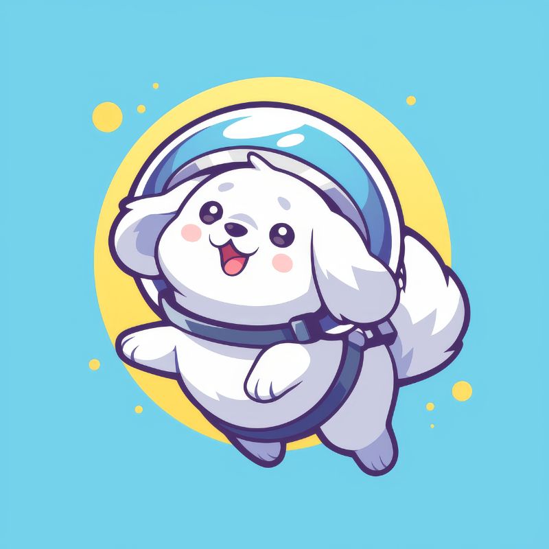 hình cute chibi chó trắng