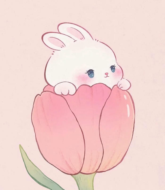 hinh hoa tulip chibi cuc đep