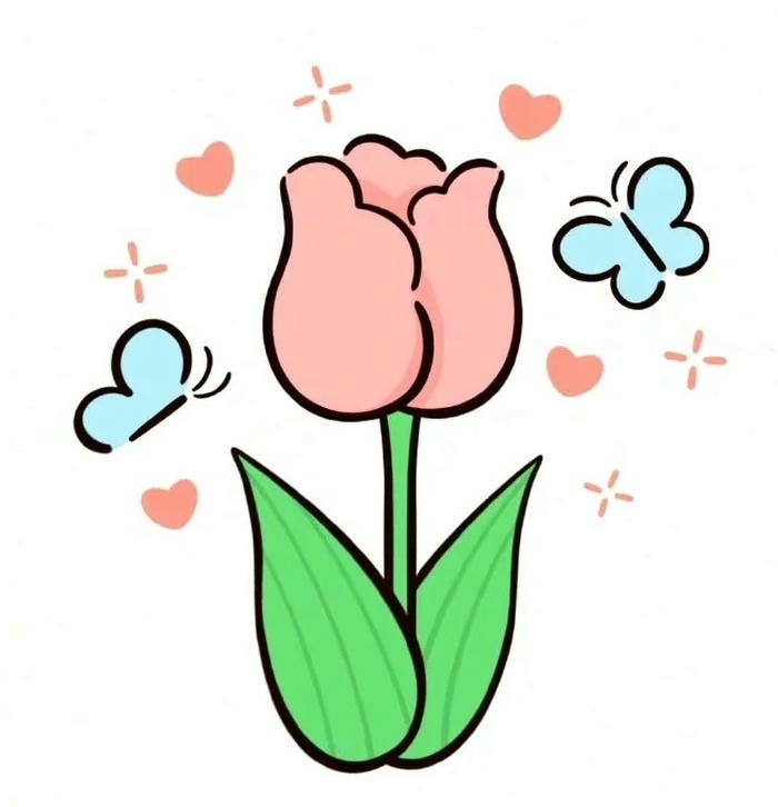 hình hoa tulip chibi đẹp nhất
