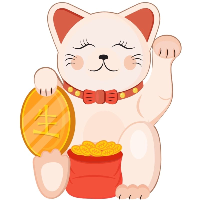 hình mèo thần tài chibi 3d