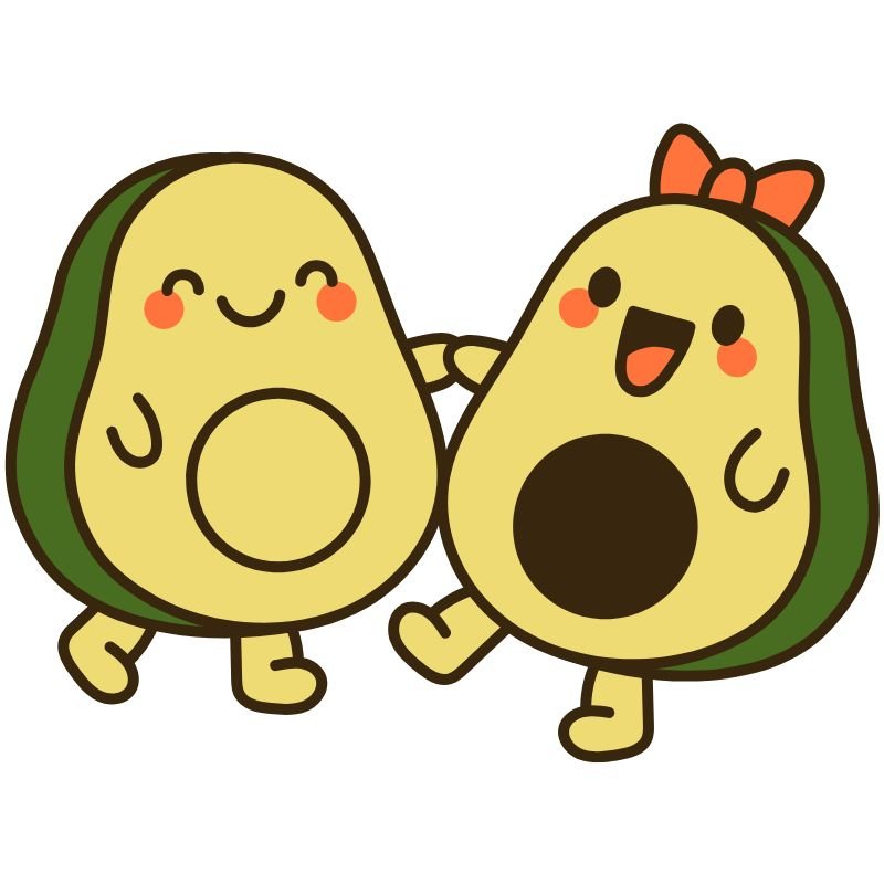 hình trái bơ chibi cute cute