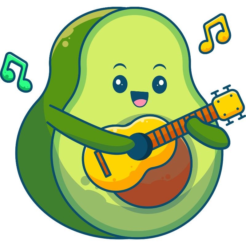 hình trái bơ chibi cute dễ thương