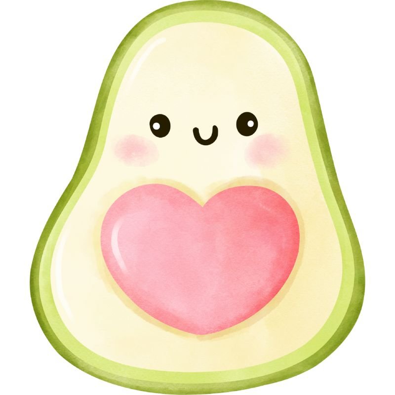 hình trái bơ chibi cute đẹp nhất