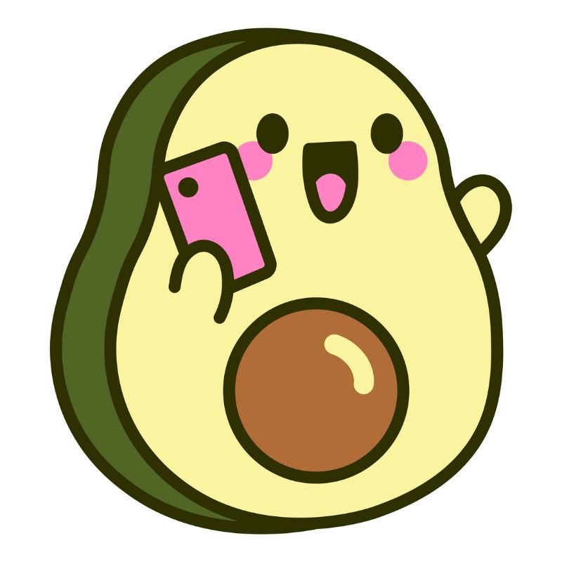 hình trái bơ chibi cute hd