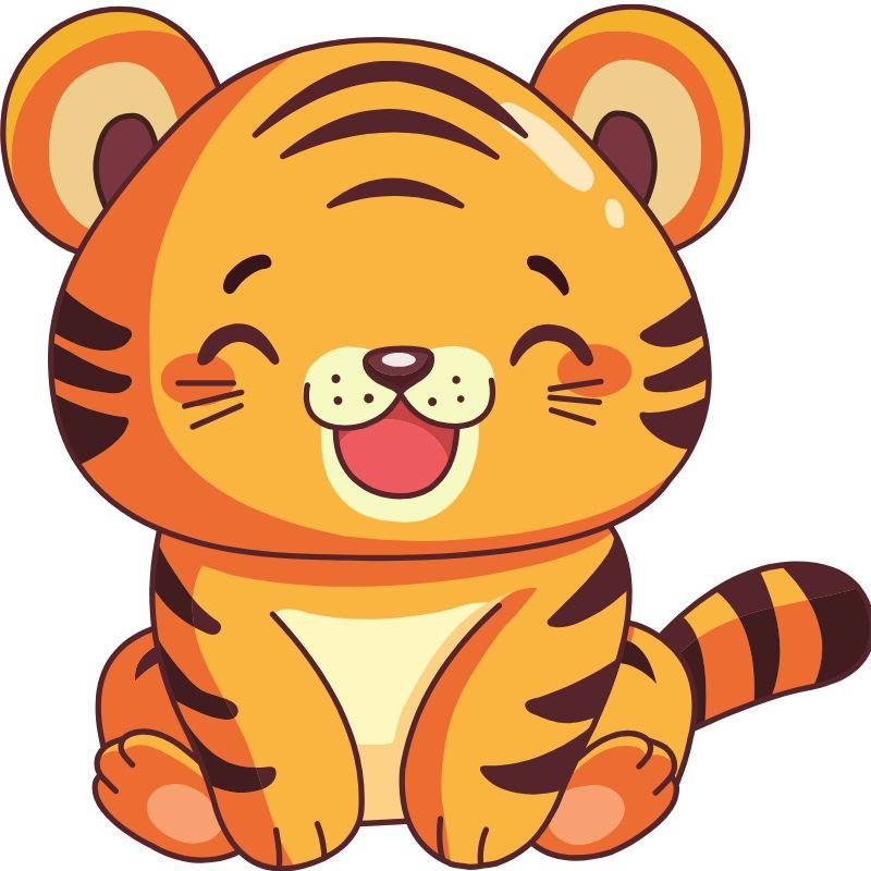hổ chibi cười