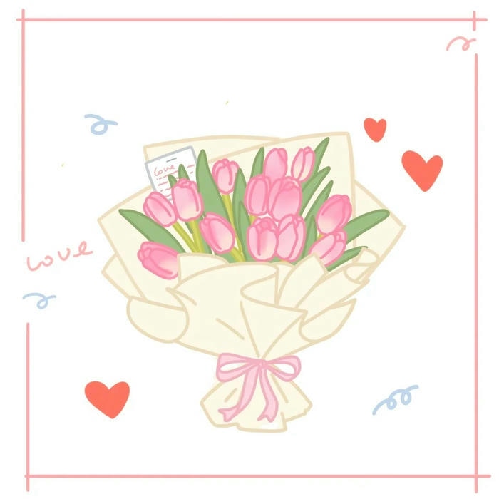 hoa tulip chibi đáng yêu