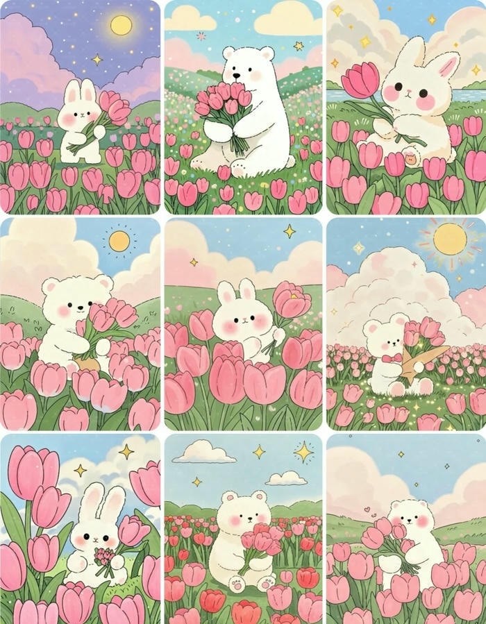 hoa tulip chibi đẹp