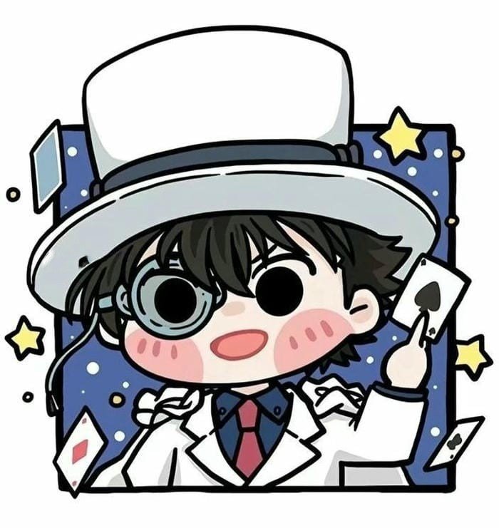 kaito kid chibi cầm bài