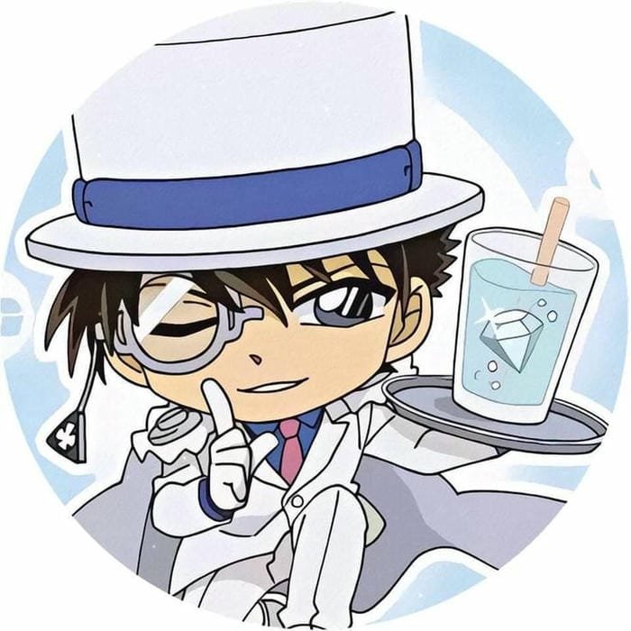 kaito kid chibi cầm cốc