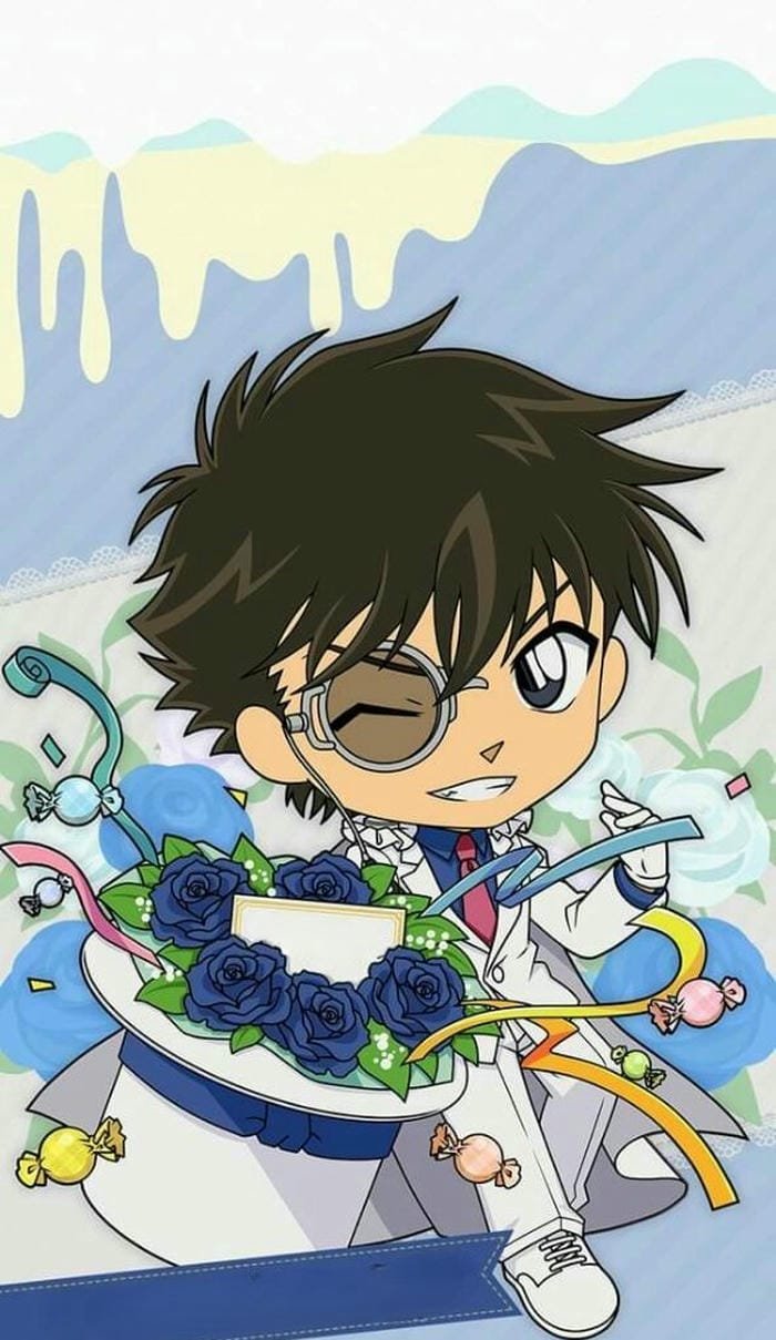 kaito kid chibi cầm mũ