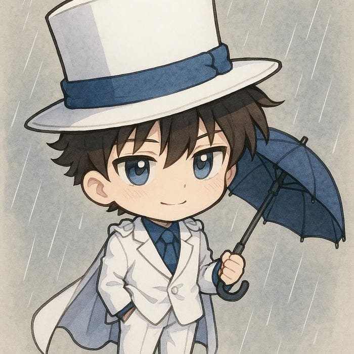 kaito kid chibi cầm ô