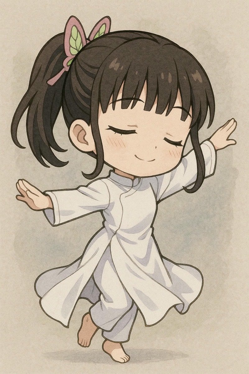 kanao chibi mặc áo dài trắng