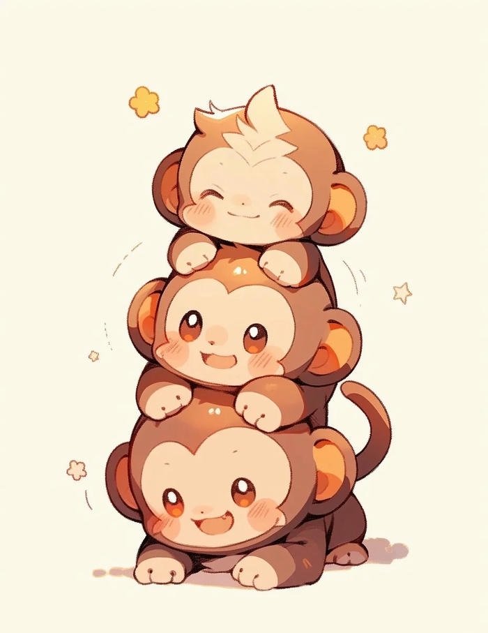 khỉ chibi cuti