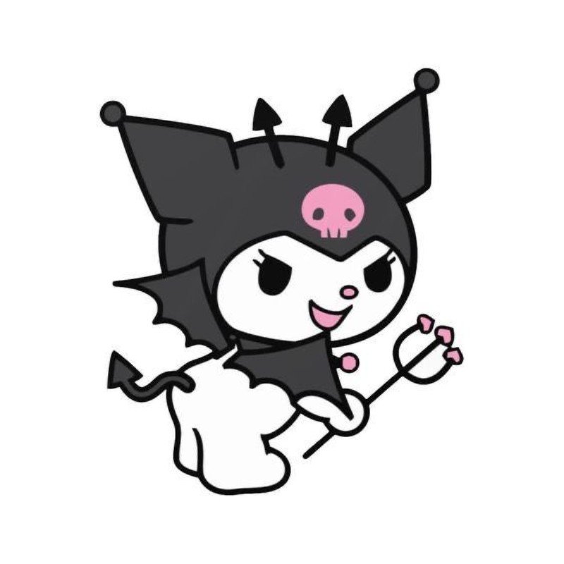 kuromi anime chibi cầm đinh ba
