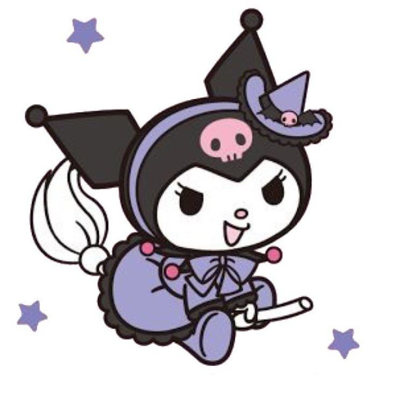 kuromi anime chibi cưỡi chổi