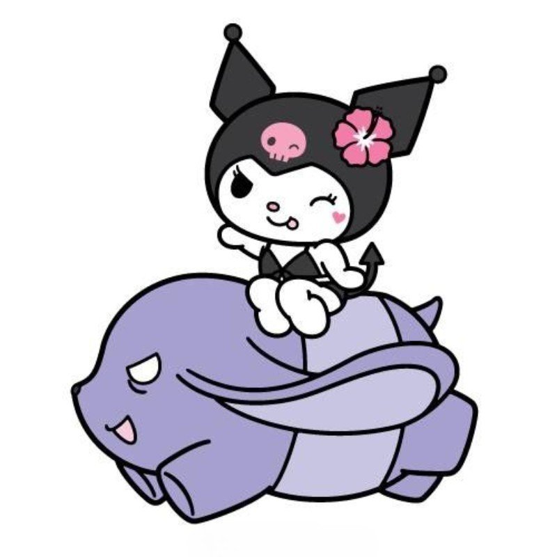 kuromi anime chibi cưỡi thỏ