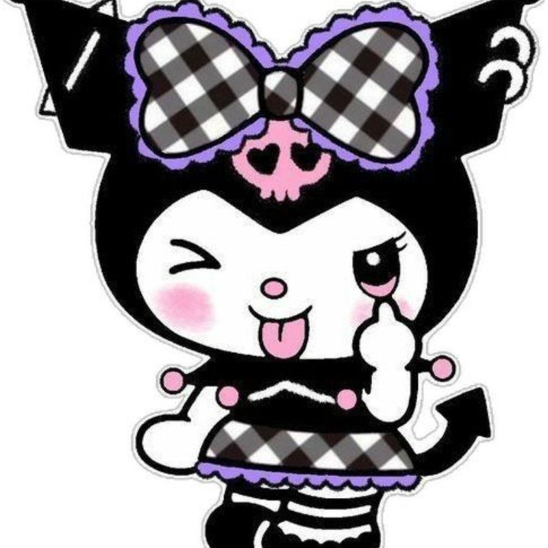 kuromi anime chibi đeo nơ