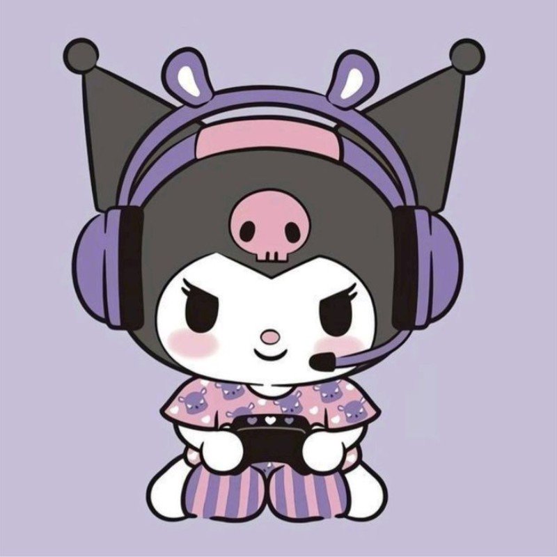 kuromi anime chibi đeo tai nghe