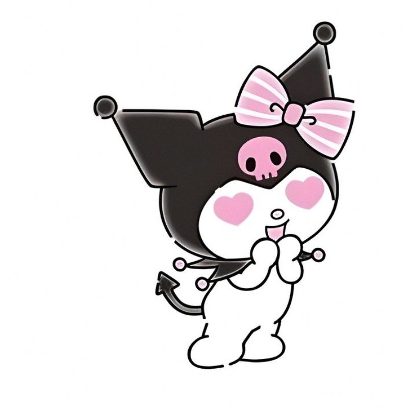 kuromi anime chibi mắt trái tim