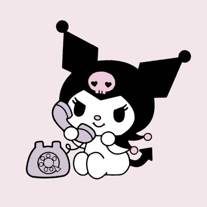 kuromi anime chibi nghe điện thoại