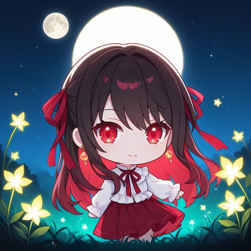 kurumi chibi mắt đỏ