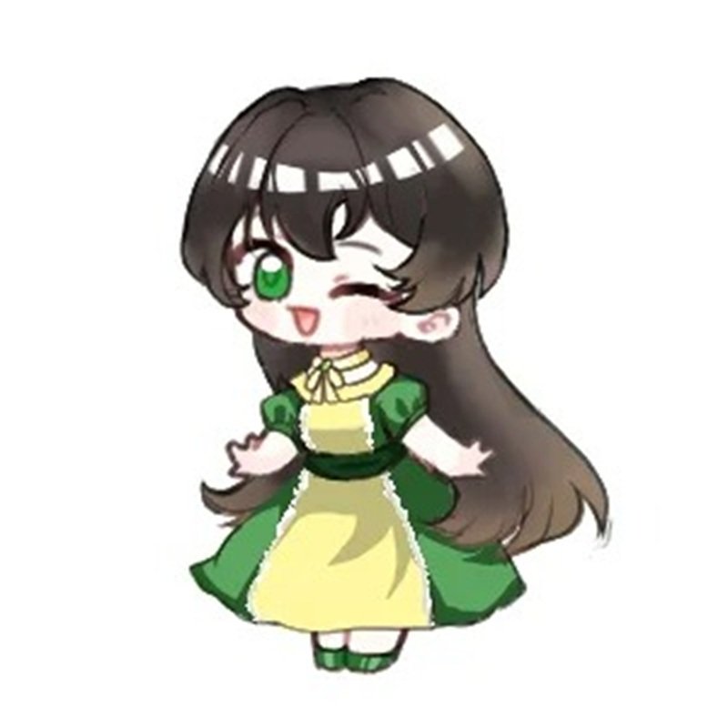 lisa chibi cute váy xanh