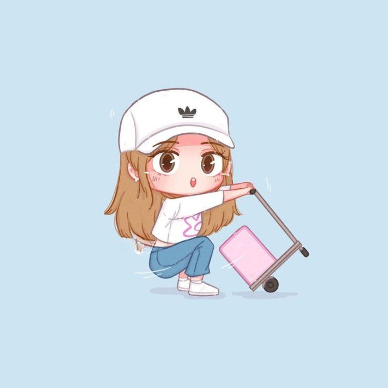 lisa chibi mũ trắng