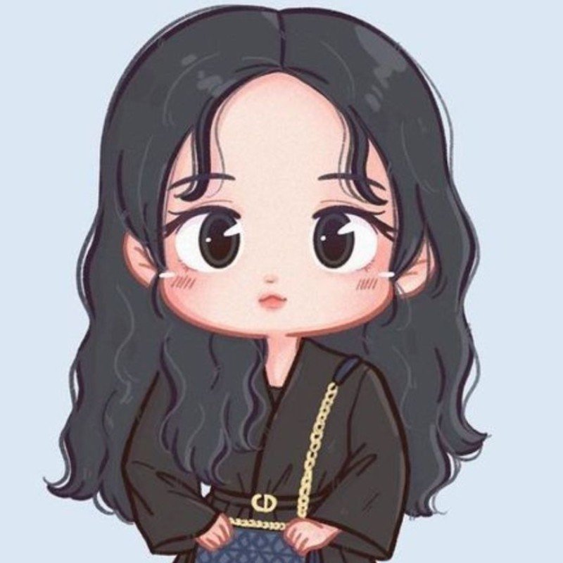 lisa chibi tóc xoăn