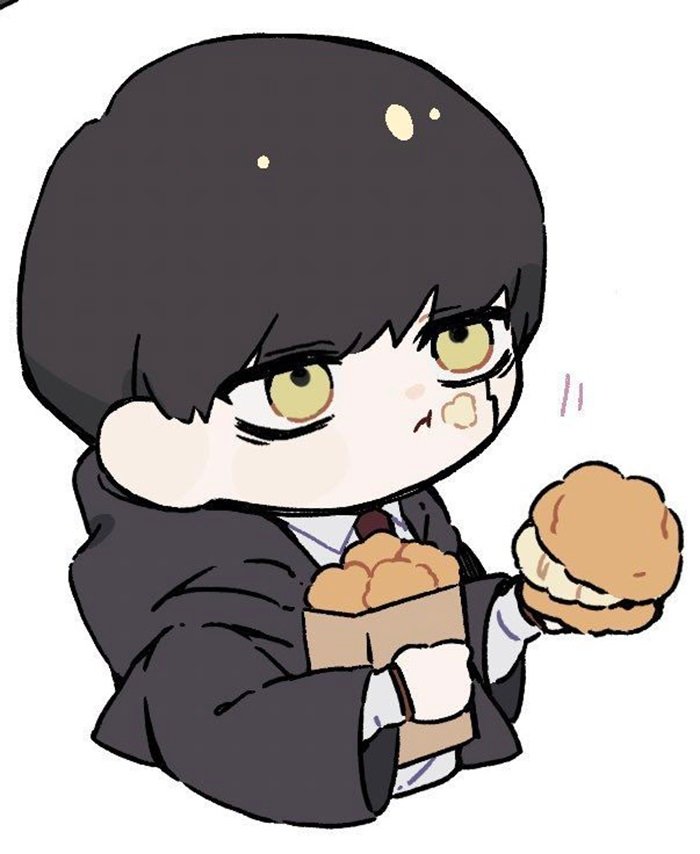 mashle chibi ăn bánh