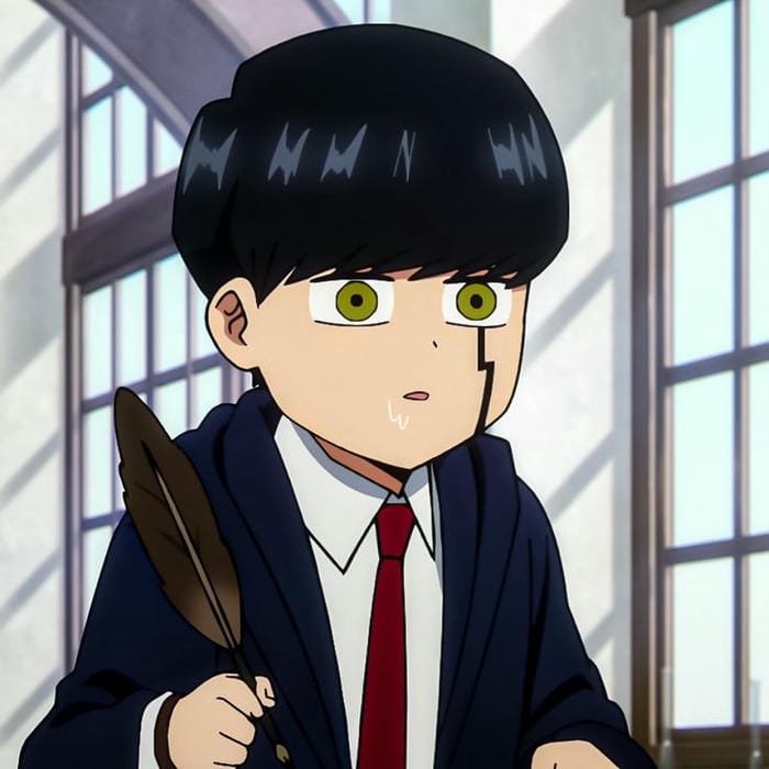 mashle chibi cầm bút lông