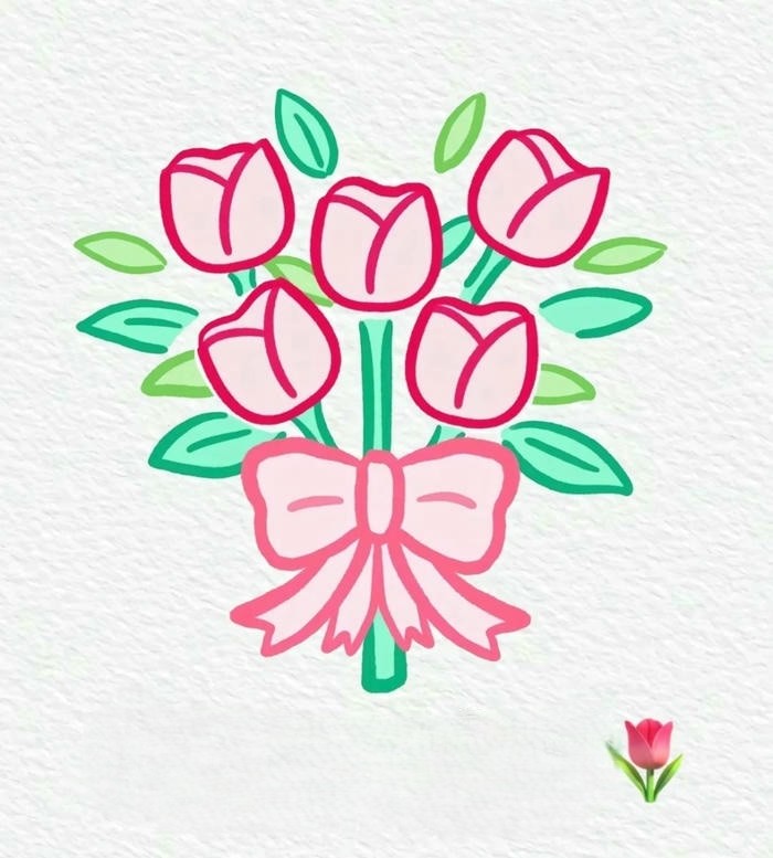 mẫu hoa tulip chibi đẹp nhất