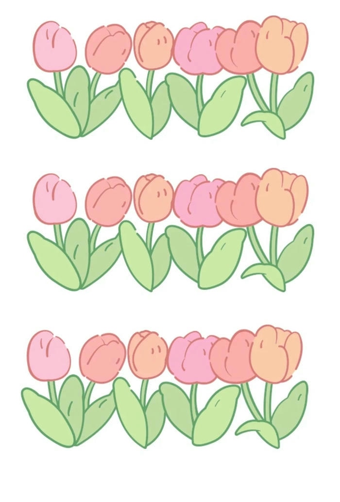 mẫu hoa tulip chibi