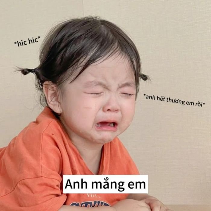 meme buồn em bé