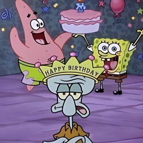 meme happy birthday bọt biển