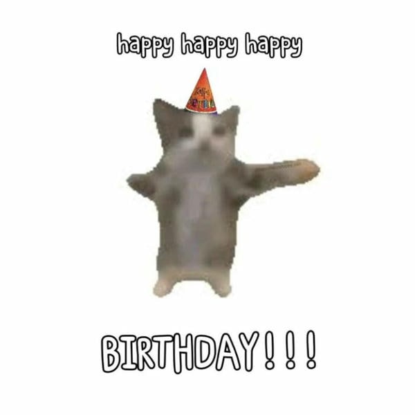 meme happy birthday mèo cute