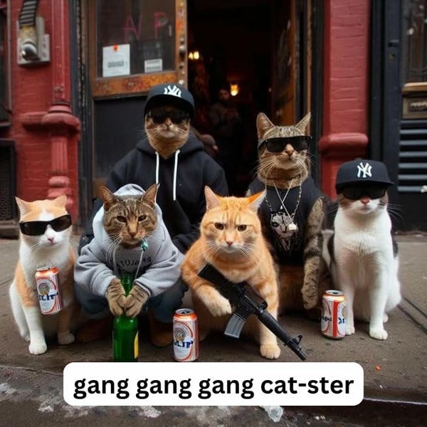 meme mèo cầm súng siêu hài