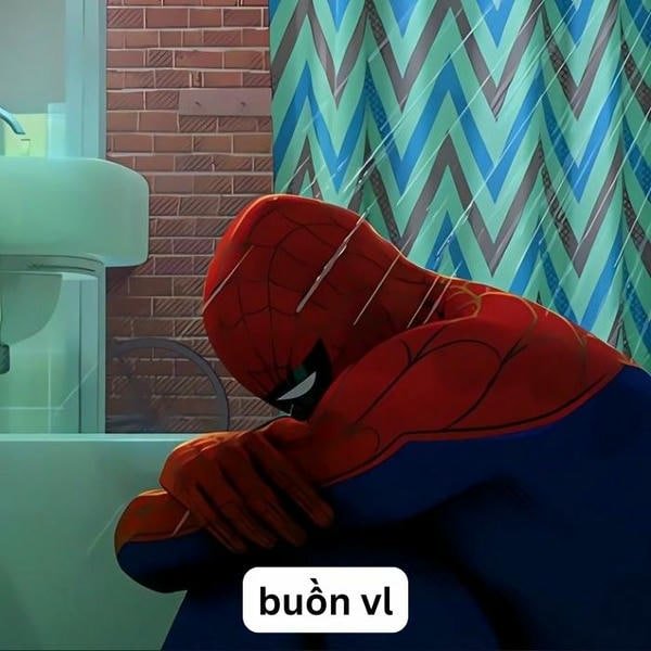 meme spiderman buồn