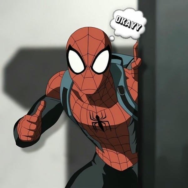 meme spiderman đáng yêu