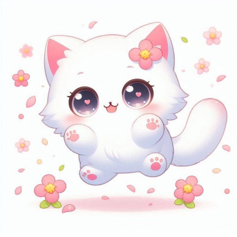 mèo con chibi siêu đáng yêu