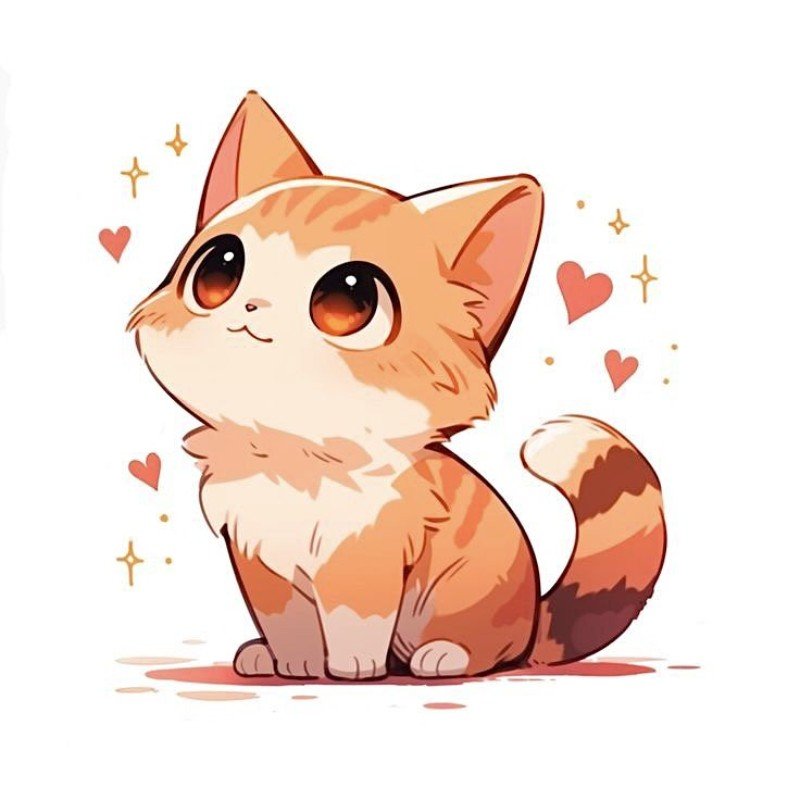 mèo con chibi siêu dễ thương